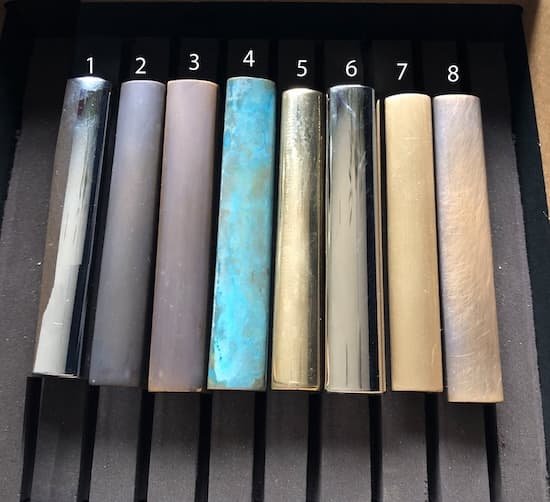 Various metal finishes